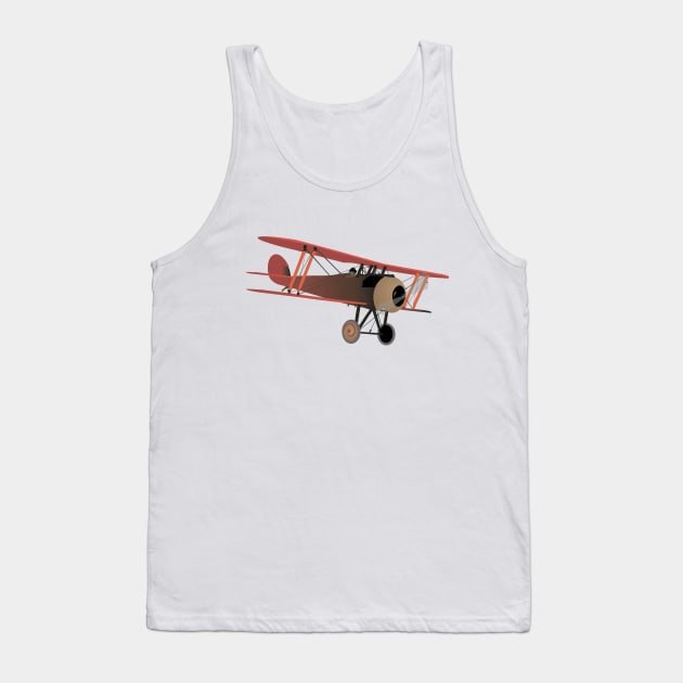 Red World War I Biplane Tank Top by NorseTech